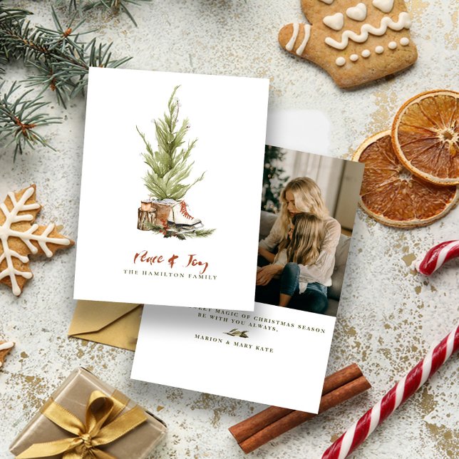 Vintage Simple Family Christmas Photo Holiday (Creator Uploaded)