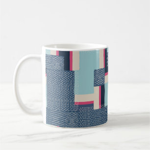 vintage simple geometric shapes and brush strokes coffee mug