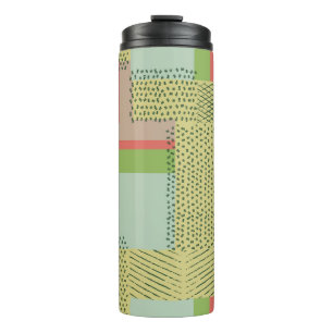 vintage simple geometric shapes and brush strokes thermal tumbler