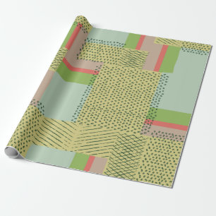 vintage simple geometric shapes and brush strokes  wrapping paper