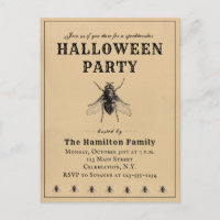 Vintage Simple Halloween Party Invitation