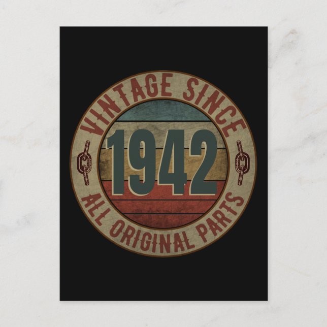 VINTAGE SINCE 1942 ALL ORIGINAL PARTS POSTCARD (Front)