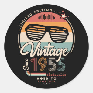 Vintage since 1955 classic round sticker