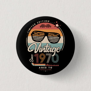 Vintage since 1970 1 inch round button