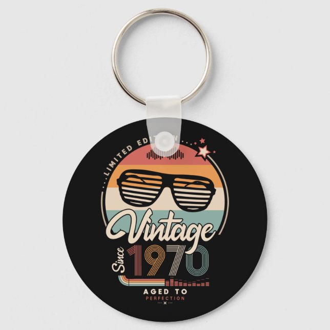 Vintage since 1970 keychain (Front)