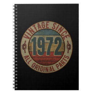 VINTAGE SINCE 1972 ALL ORIGINAL PARTS NOTEBOOK