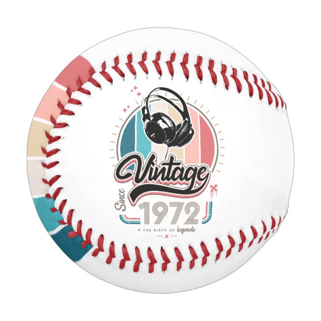 Vintage since 1972 headphones baseball (Front Left)