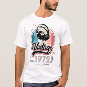 Vintage since 1972 headphones T-Shirt