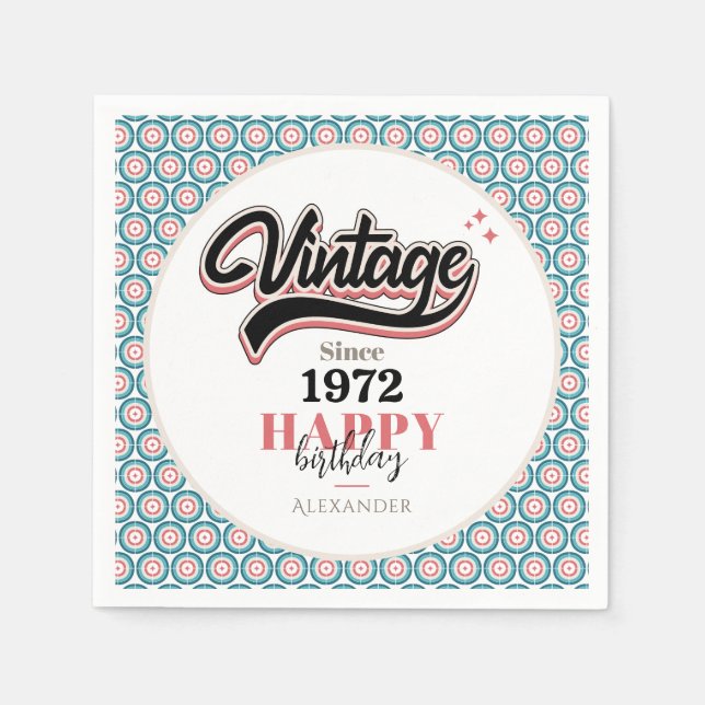 Vintage since - 1972 napkin (Front)