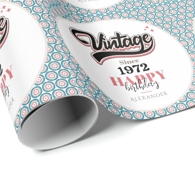 Vintage since - 1972 wrapping paper (Roll Corner)