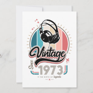 Vintage since 1973 headphones invitation