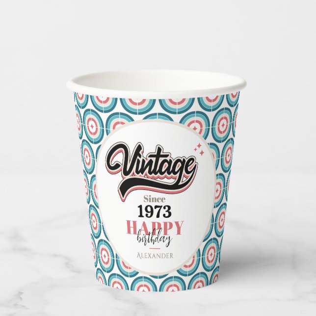 Vintage since - 1973 paper cups (Front)