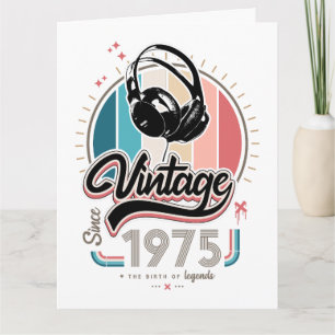Vintage since 1975 headphones card