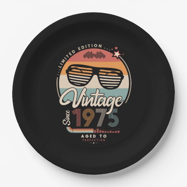 Vintage since 1975 paper plate (Front)