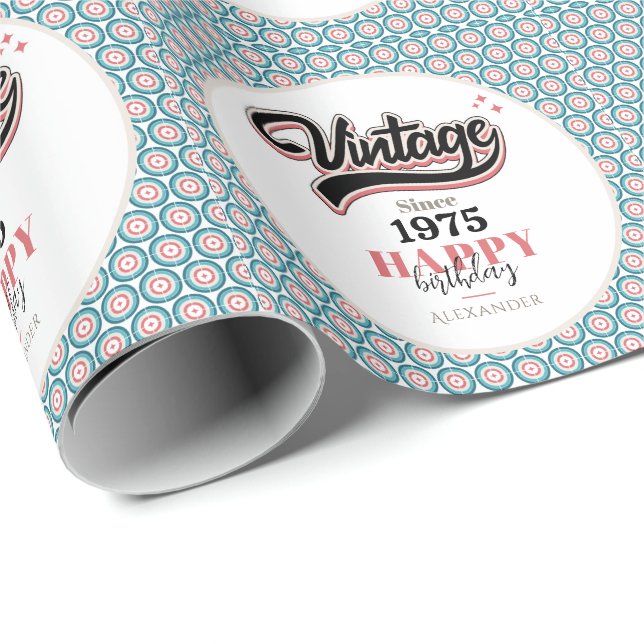 Vintage since - 1975 wrapping paper (Roll Corner)