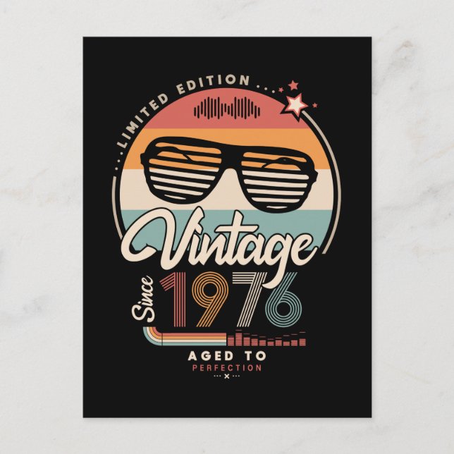 Vintage since 1976 postcard (Front)