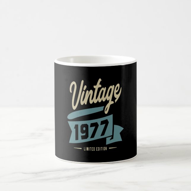 Vintage Since 1977 Birthday Gift Coffee Mug (Center)