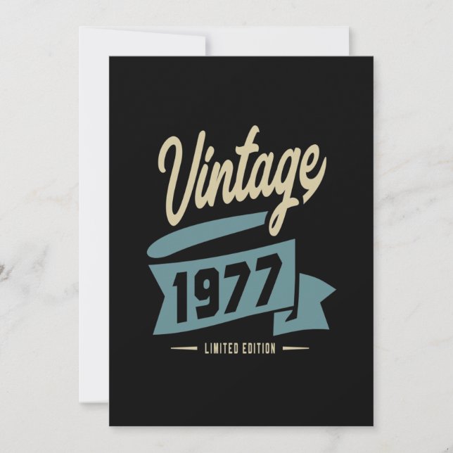 Vintage Since 1977 Birthday Gift Invitation (Front)