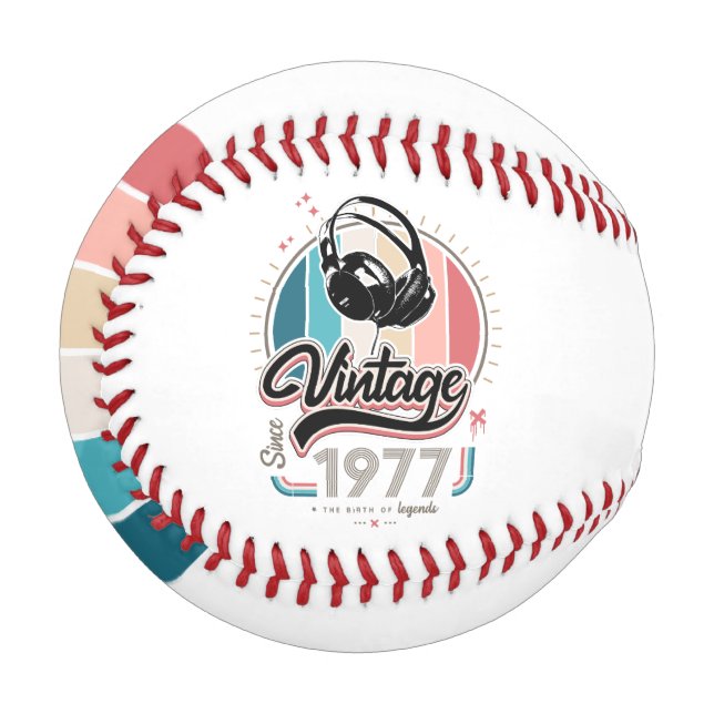 Vintage since 1977 headphones baseball (Front Left)