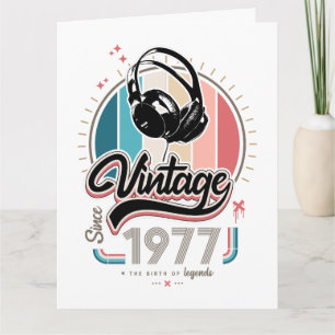 Vintage since 1977 headphones card