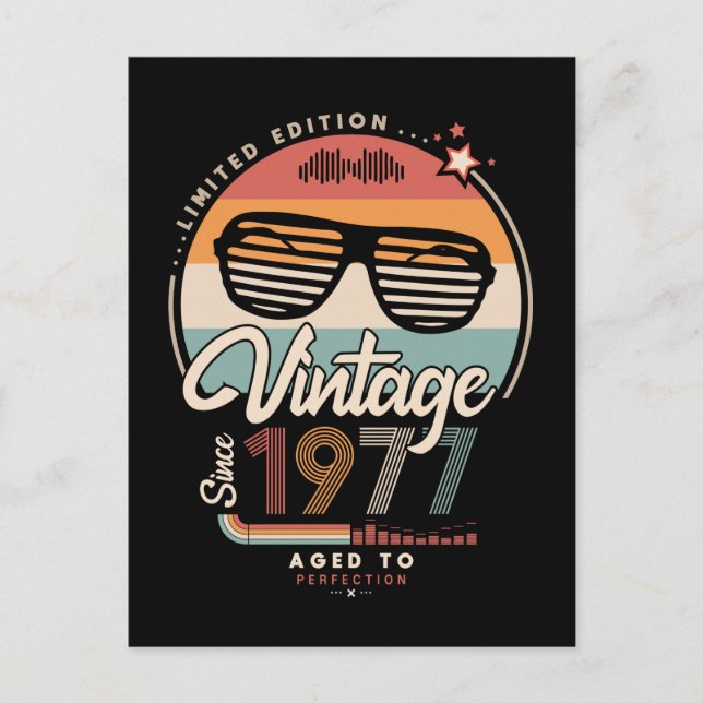 Vintage since 1977 postcard (Front)