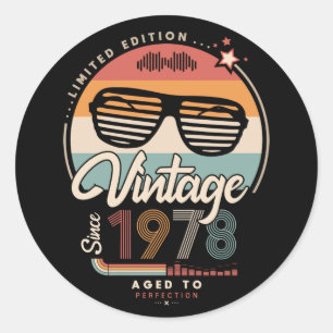 Vintage since 1978 classic round sticker
