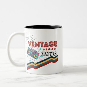 Vintage since 1978 Nostalgic & Vintage Music Two-Tone Coffee Mug