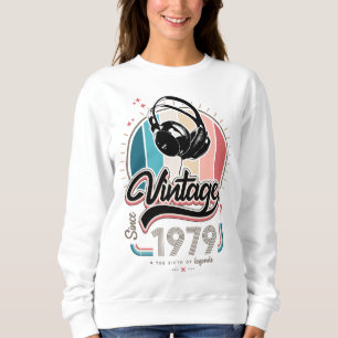 Vintage since 1979 headphones sweatshirt