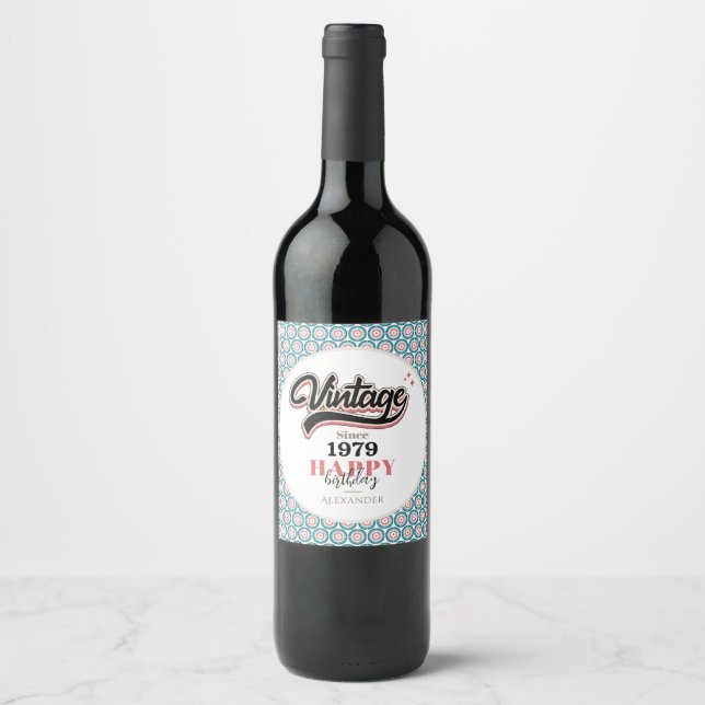 Vintage since - 1979 wine label (Front)