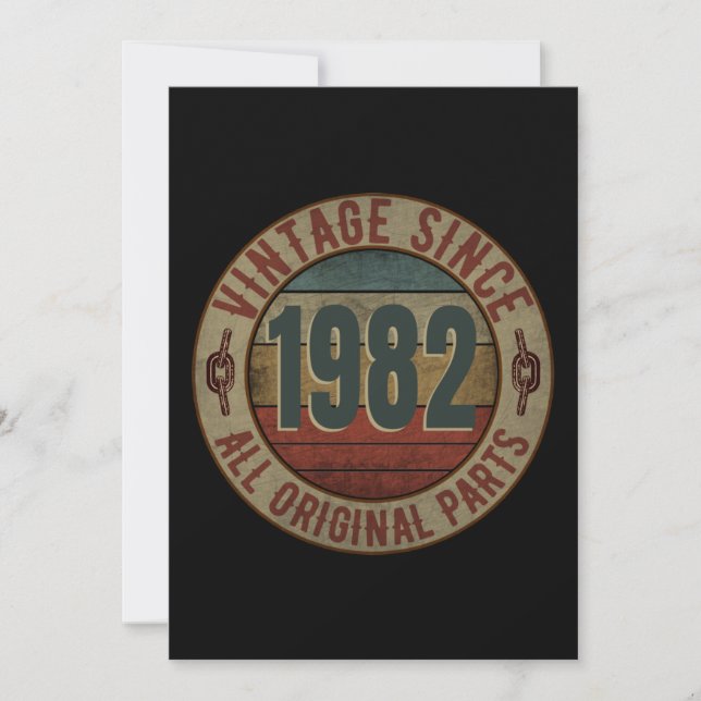 VINTAGE SINCE 1982 ALL ORIGINAL PARTS INVITATION (Front)