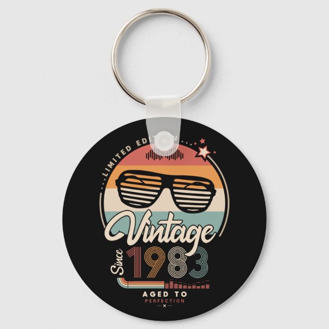 Vintage since 1983 keychain (Front)