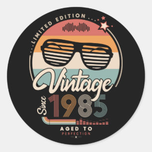 Vintage since 1985 classic round sticker