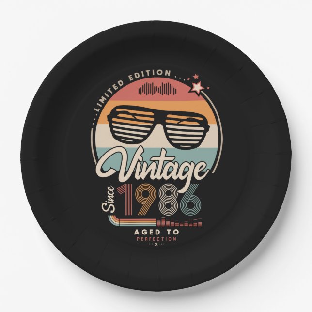 Vintage since 1986 paper plate (Front)