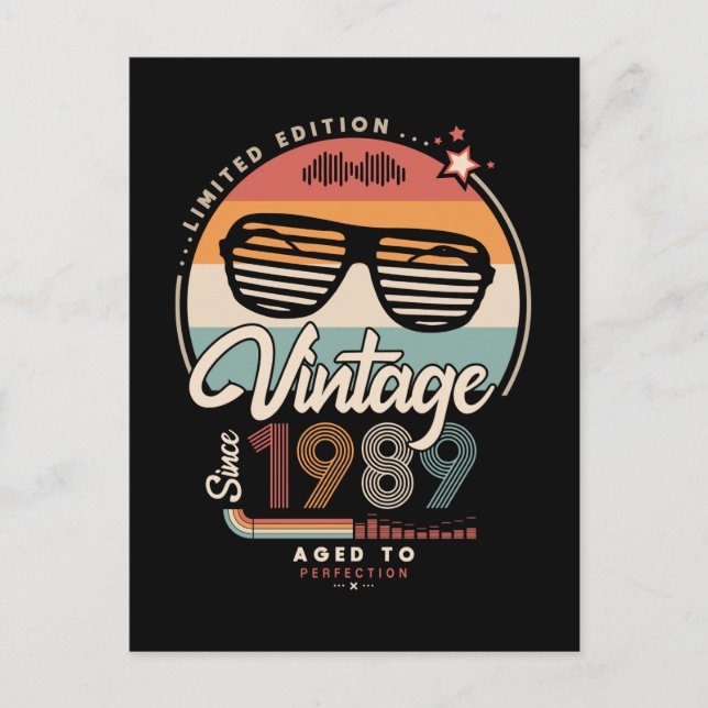 Vintage since 1989 postcard (Front)
