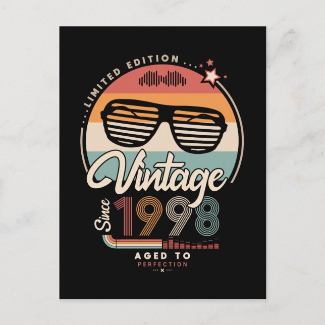 Vintage since 1998 postcard (Front)