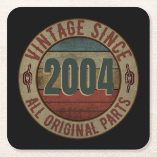 VINTAGE SINCE 2004 ALL ORIGINAL PARTS. SQUARE PAPER COASTER