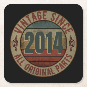 VINTAGE SINCE 2014 ALL ORIGINAL PARTS. SQUARE PAPER COASTER
