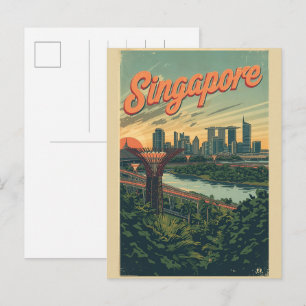 Vintage singapore gardens by the bay gifts postcard