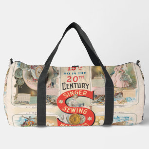 Vintage Singer Sewing Machine Ad Duffle Bag