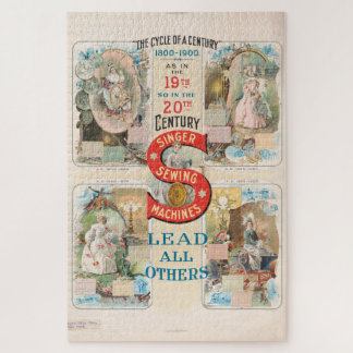 Vintage Singer Sewing Machine Ad Jigsaw Puzzle