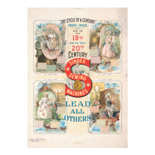 Vintage Singer Sewing Machine Ad Photo Print