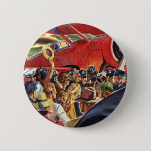 Vintage Single Prop Airplane Pilot with Paparazzi 2 Inch Round Button