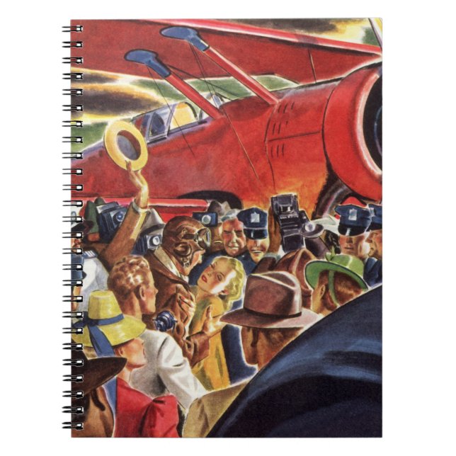 Vintage Single Prop Airplane Pilot with Paparazzi Notebook (Front)