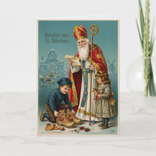 Vintage Sinterklaas Saint Nicholas Dutch Card