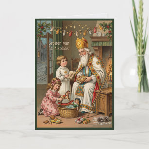 Vintage Sinterklaas Saint Nicholas Dutch Card