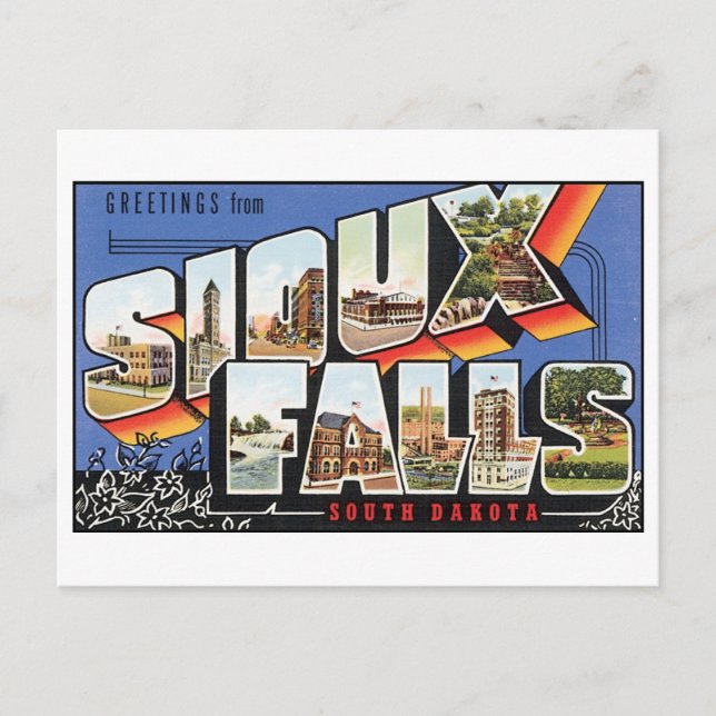 Vintage Sioux Falls, carte postale SD (Devant)