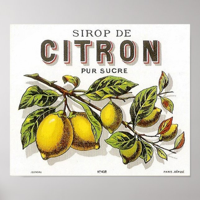 Vintage Sirop de Citron Ad - Poster (Front)