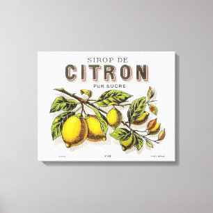 Vintage Sirop de Citron Advertisement Canvas Print