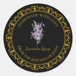 Vintage sirop de lavande maison Étiquette l noir