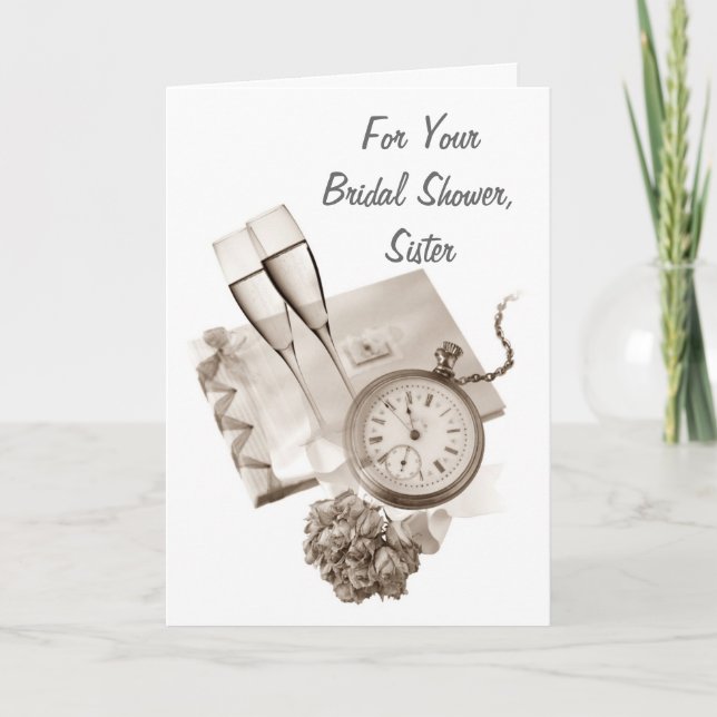 VINTAGE SISTER BRIDAL SHOWER CARD (Front)